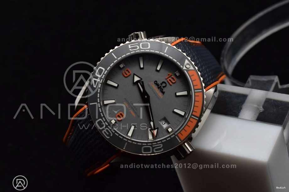 on Planet V2 Ocean Gray Super 1:1 43.5mm Dial VSF Nylon Clone Edition SS Orange Black Strap A8900 Best Bezel 1117